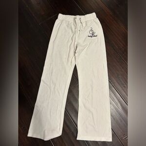 BABY PHAT WHITE VELOUR FLARE JOGGERS W DRAWSTRING